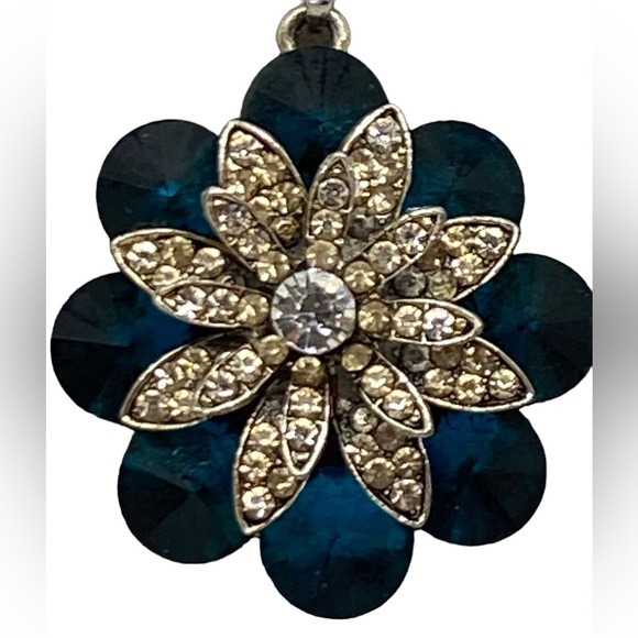 VTG 1980's Fashion 28” Asstd. Beads Necklace Floral Rhinestone Turquoise Pendant - Picture 7 of 16